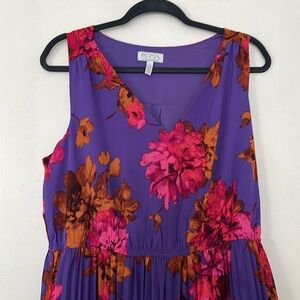 Sofia by Sofia Vergara Red Pink Pleated Maxi Dress